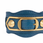 Balenciaga Classic Metallic Edge 土耳其藍山羊皮手環